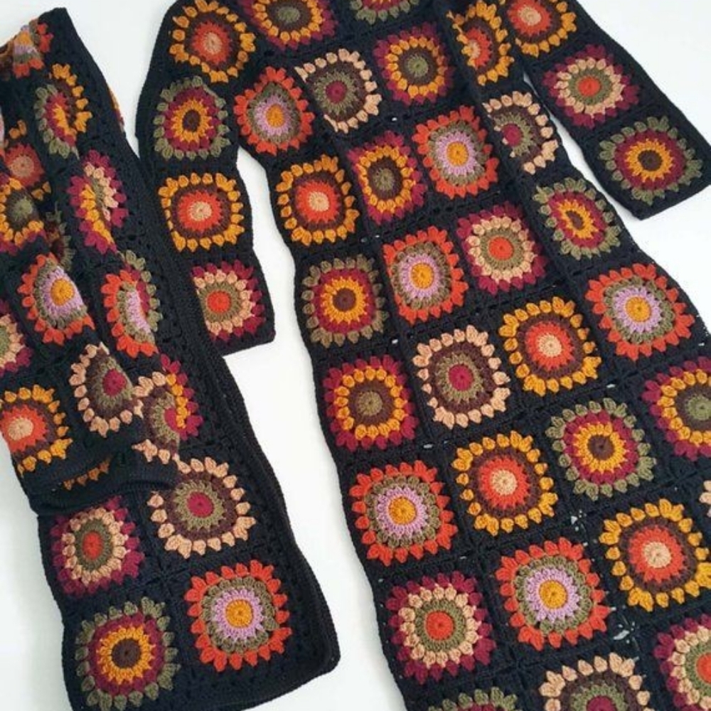 Bohemian vintage maxi cardigan